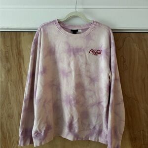 Coca-Cola Women's Pastel Tie-Dye Sweater - Pink and Purple.